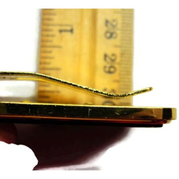 Money Clip "R" Las Vegas Wallet Credit Card Holder Gold Tone Wooden - Picture 8 of 10